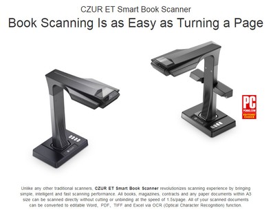 CZUR ET16 Plus Book/Document Wi-Fi Reader Smart Scanner With OCR 