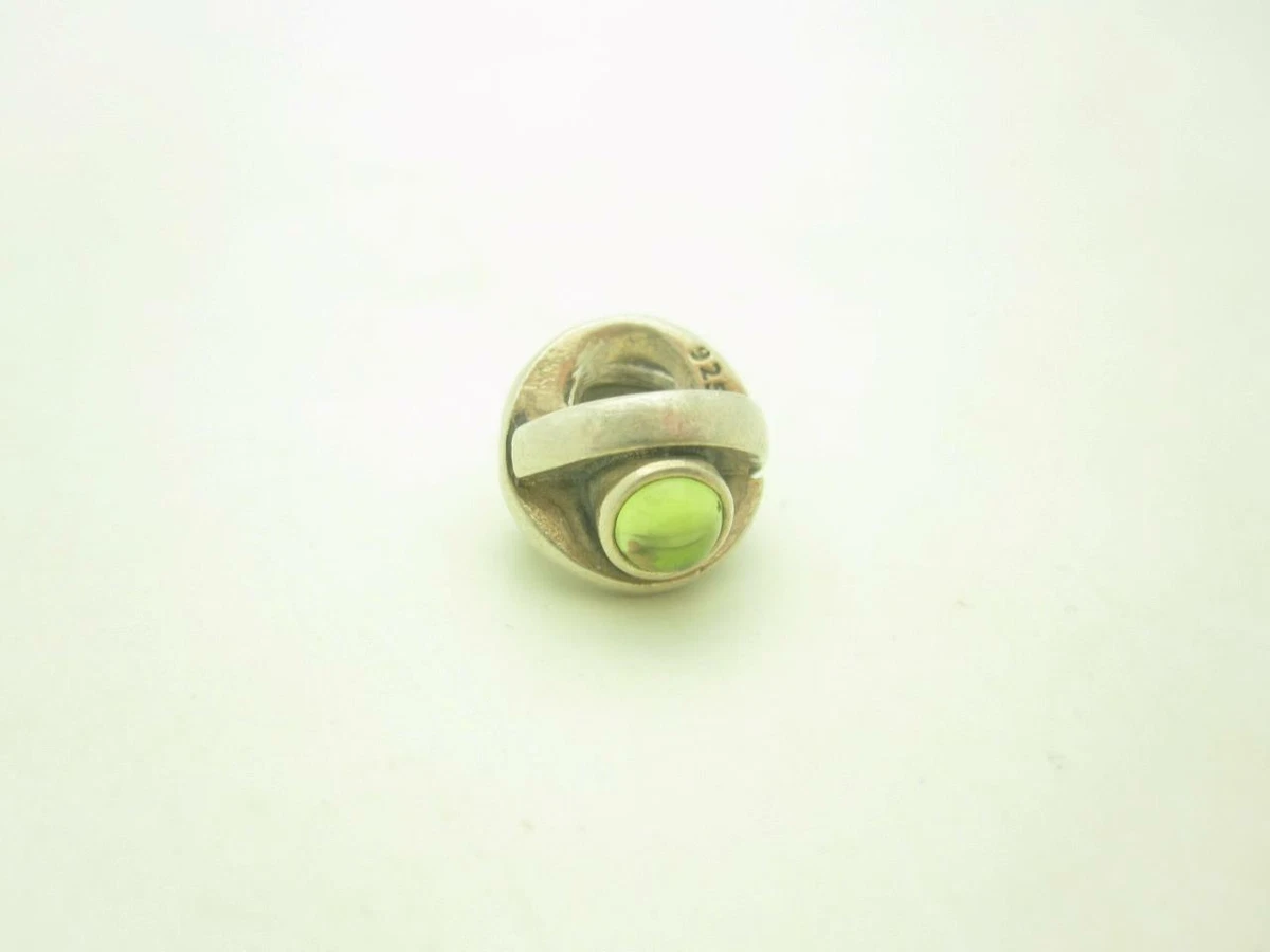 Pandora Sterling Silver Green Peridot August Eye Bead Charm