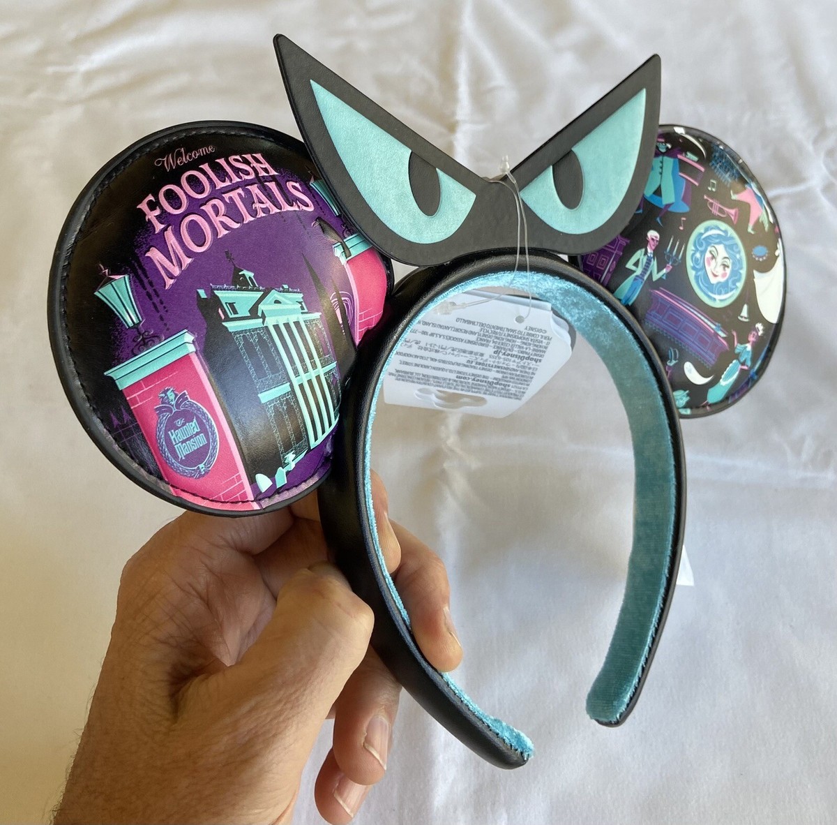 Disney Parks Haunted Mansion Foolish Mortals Glows Mickey Mouse Ears Headband Disney Parks Foolish Mortals Haunted Mansion Minnie Mickey  main image 4
