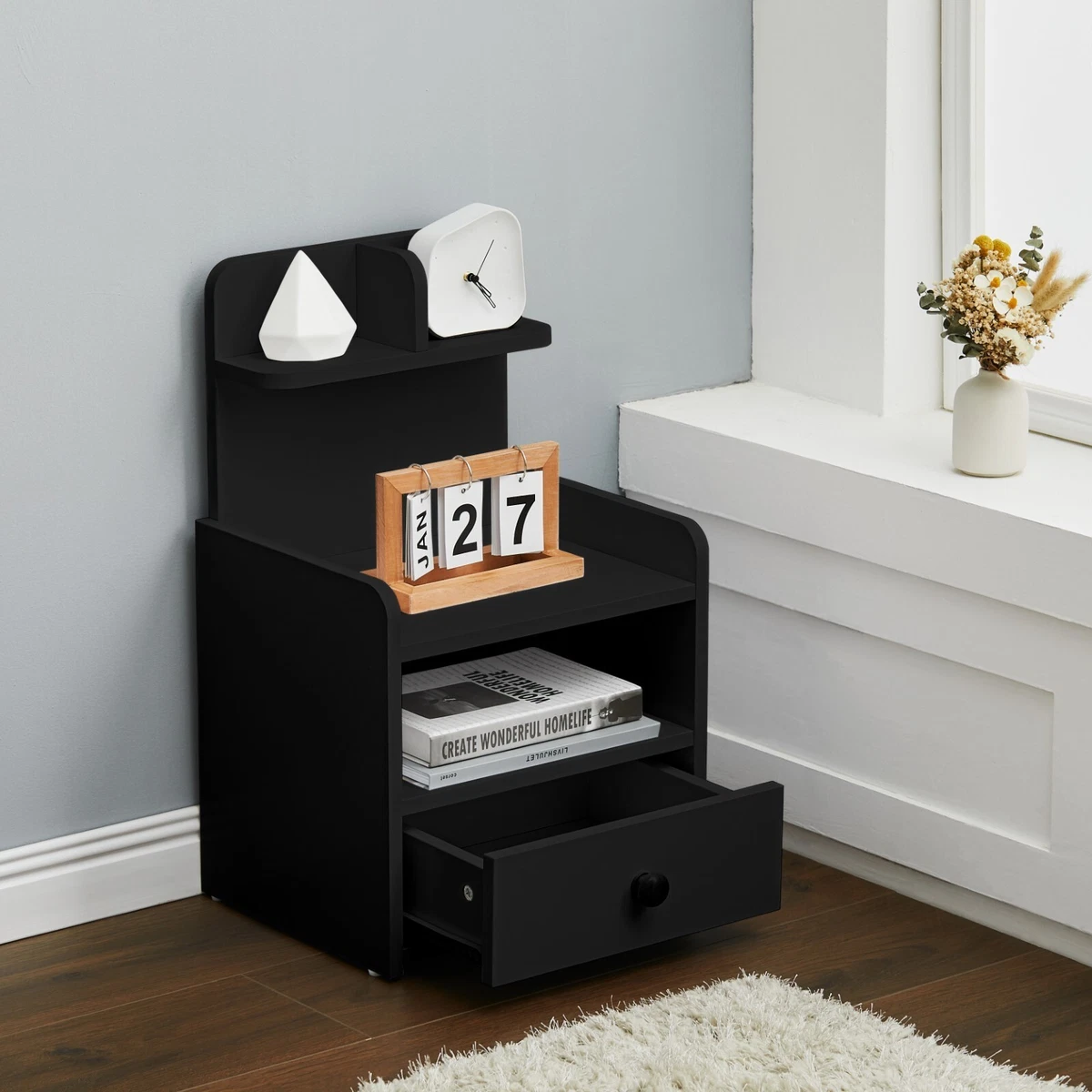 Black bedroom 2024 end tables