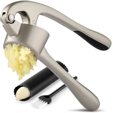 Large Premium Garlic Press Set - Bigger Bowl for Bigger Garlic - Rust Proof &...