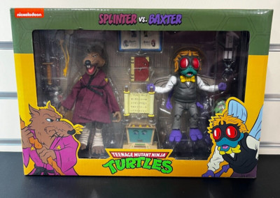 NECA Teenage Mutant Ninja Turtles Splinter Vs. Baxter Action Figure 2-Pack