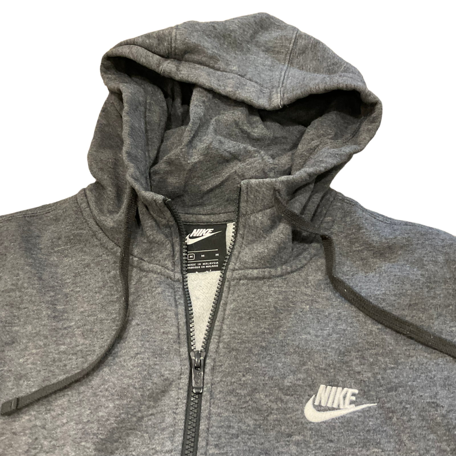 SACAI X NIKE Felpa Nike Fleece Hoodie Uomo Media M Grigio Full Zip Giacca Pile Cotone