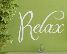 Wall Decal Sticker Quote Vinyl Lettering Adhesive Graphic Relax Bathroom BA09