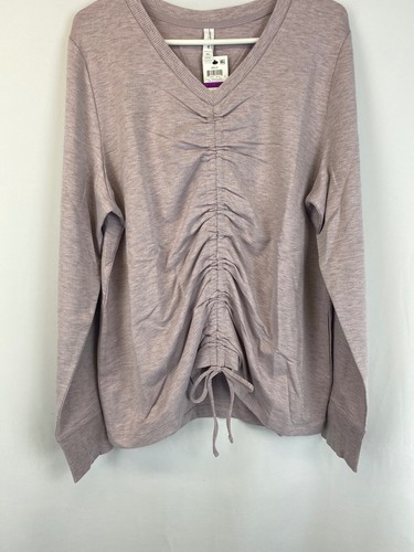 Tops for Women Plus Size XXL Ideology Pink V-Neck Ruched Front Athletic - Picture 7 of 9