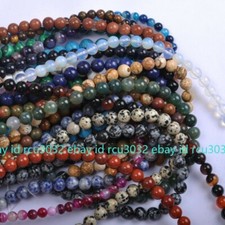 Wholesale Natural Gemstone Round Spacer Loose Beads 15" 6MM 8MM 10MM 12MM