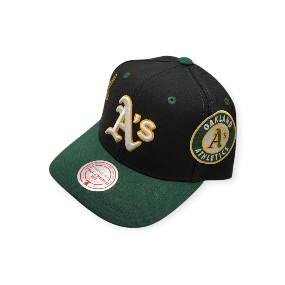 Mitchell & Ness Oakland Athletics Overbite Pro Negro/Verde Snapback Ajustable Foto 2 de 4