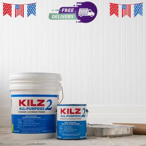 2 Gal. Primer & Sealer White Interior/Exterior MultiSurface KILZ 2 ALL PURPOSE eBay
