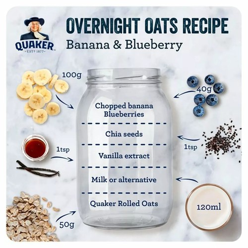 Quaker Porridge Hafer Müsli 100% Vollkorn 1kg Müsli - lecker cremiger Hafer - Bild 3 von 5