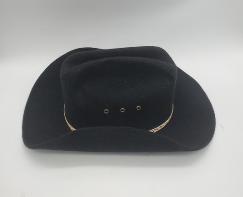 Western Express Black Child Cowboy Hat For Kids (Black/Gold Band) Size 6-7/8" - Picture 9 of 12