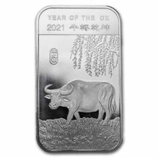 1 oz Silver Bar - APMEX (2021 Year of the Ox)