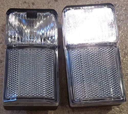 ZWEIer SET: LICHT + REFLEKTOR (einer mit Batterien) Lampe Fahrrad Bike Wandern Wandern