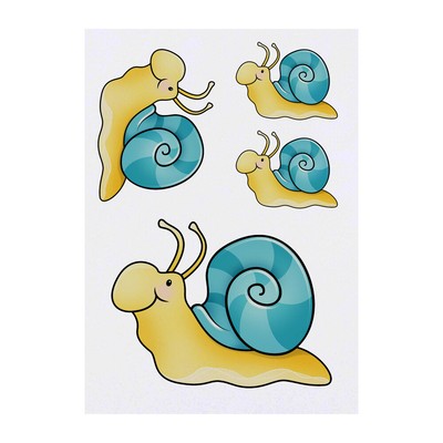 4 x Temporäre Tattoos ''Happy Snail'' (TO00039579)