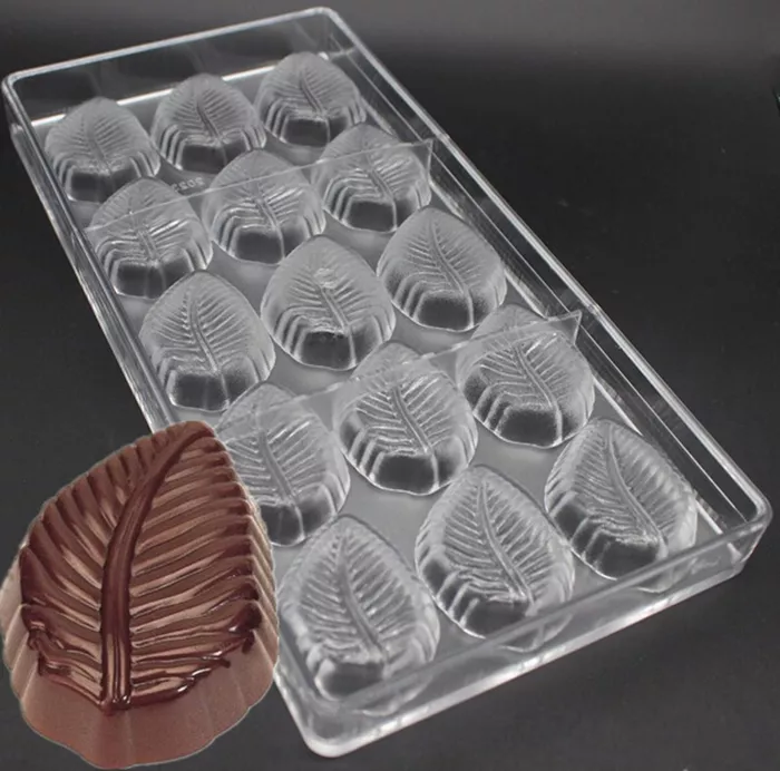 3d Leaf Shaped Candy Molds Hard Polycarbonate Chocolate Mold Plastic Baking  Tray