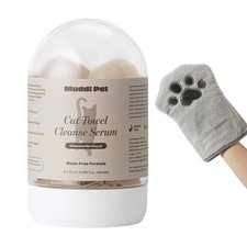 Cat Concentrated Waterless Rinse-Free Shampoo Conditioner with Bath Mitt ...
