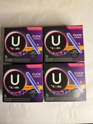 U by Kotex Click Compact Tampons   Super Plus, Unscented, 16 Ct (4-Pack)