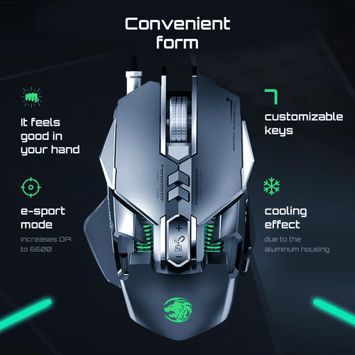 Gaming Mouse Wired Gaming Mouse with RGB Colors LED Backlight 800 1600 2400 - Picture 5 of 9