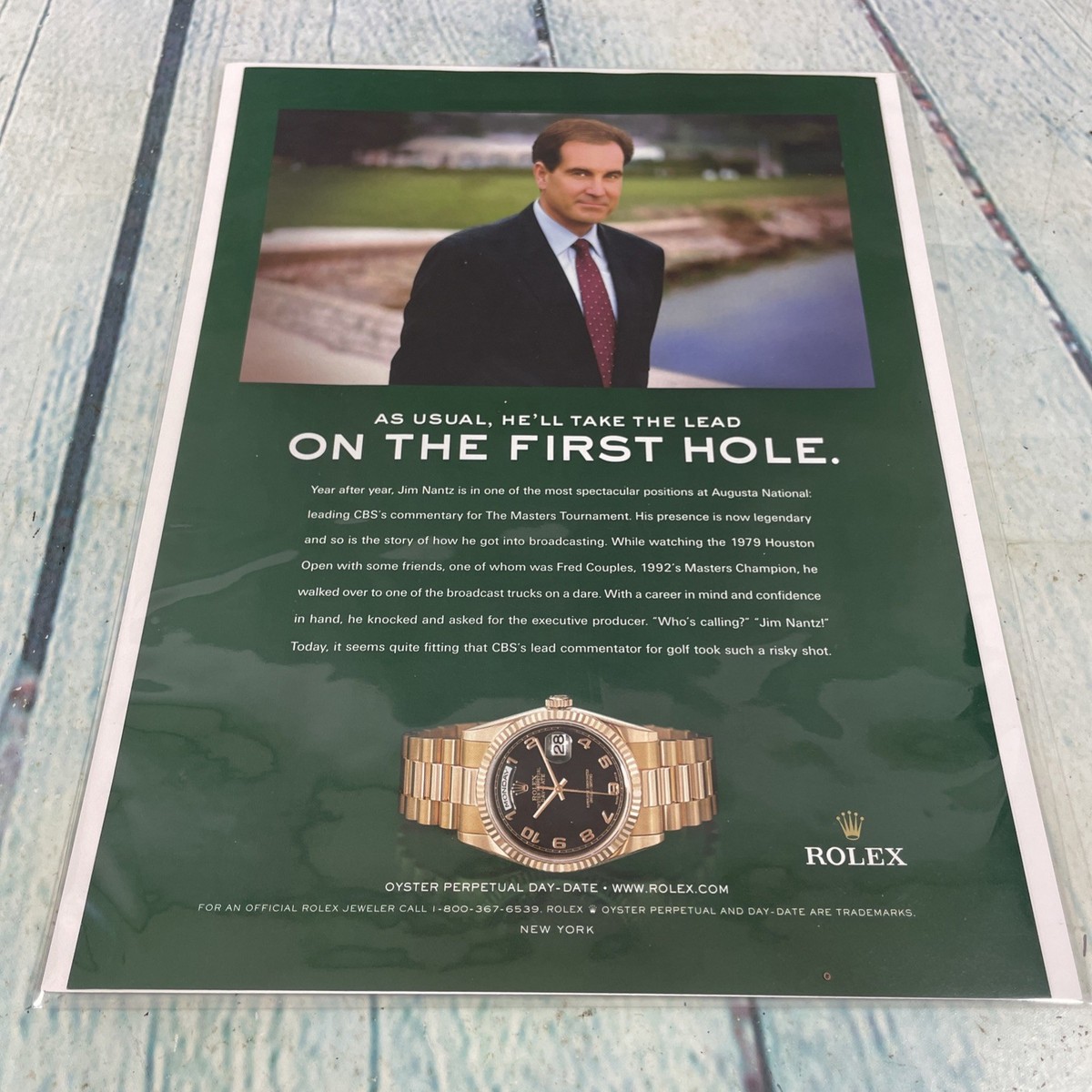 2005 Rolex Luxury Watch Jim Nantz Golf Vtg Print Ad/Poster Promo Art  Magazine Pg