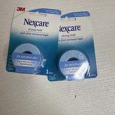 2 PACK Nexcare Tape Sensitive Skin Pain Free Removal Strong Hold first aid tape