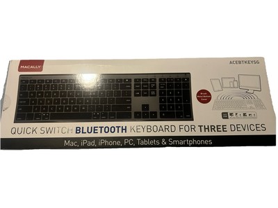 Macally Bluetooth Keyboard - Grey/black Brand New 