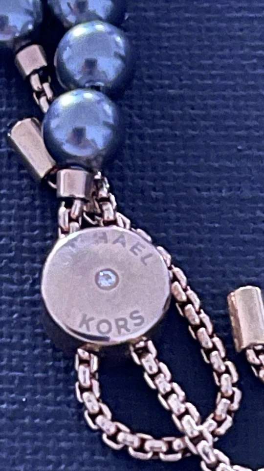 Браслет с бисером Michael Kors серый жемчуг розовое золото - Изображение 4 из 4