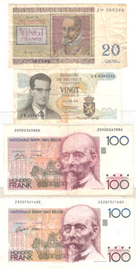 BELGIQUE 20 FRANCS & 100 FRANK  1950 - 1982