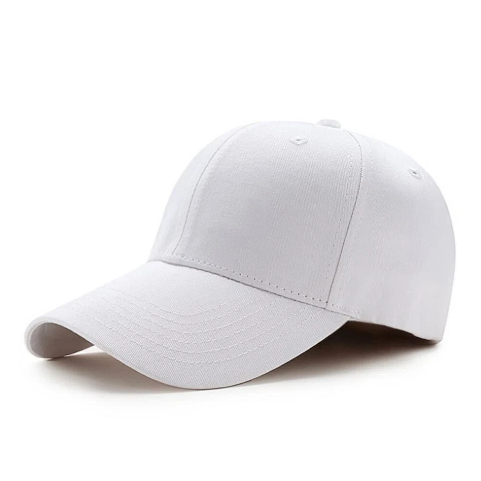 Baseball Caps White ~ x 11 caps ~ Bulk Cotton Breathable Adjustable Wholesale