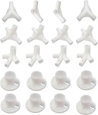 20Pcs White Canopy Fitting Spare Parts Fits Only Poles Inner Diameter 25Mm/19Mm,