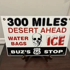 Vintage Porcelain Enamel Route 66 Buz’s Stop Sign, 12x8