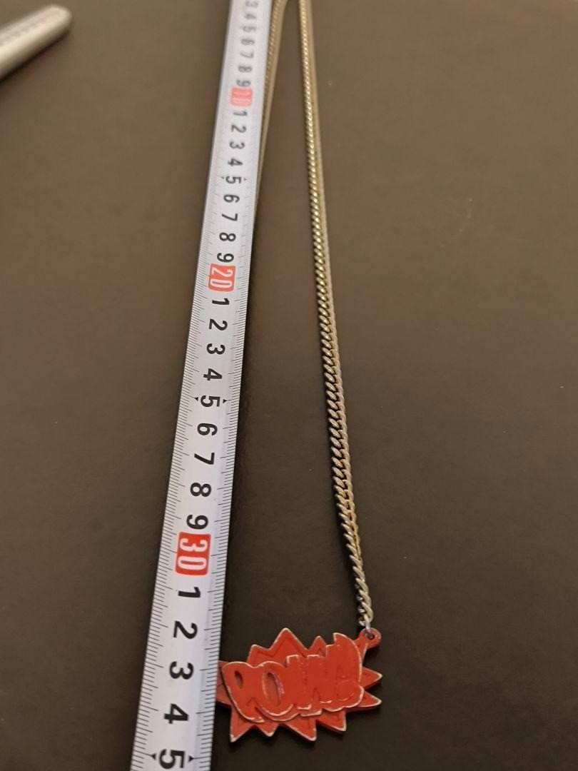 値下げ　AMBUSH POW necklace chain AMBUSH POW! Chain Necklace Pendant Red Gold Fashion Jewelry