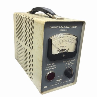 B&W Dummy Load Wattmeter Model 334 Waters 334 Dummy Load Watt Meter 334