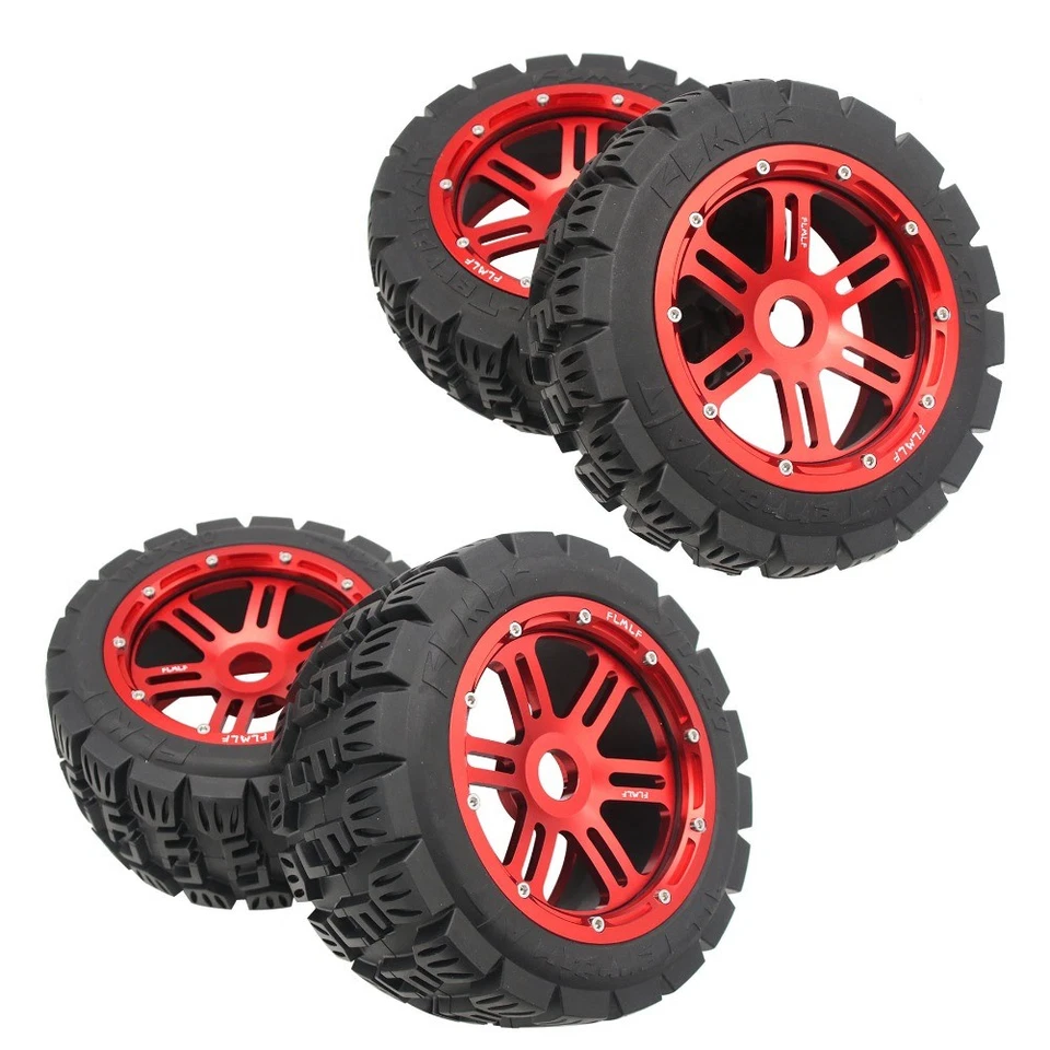 Kit de neumáticos de llanta hexagonal delantera y trasera de metal para RV 1/5 HPI Baja 5B FLMLF Foto 2 de 4