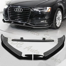 For 2013-2016 Audi A4 Quattro S4 Painted Black Front Bumper Lip Splitter Spoiler