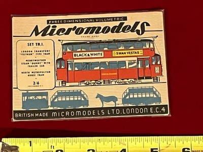 NOS 3D MICROMODELS MINIATURE MODELS SET #T.R 1 LONDON TRANSPORT 3 TRAMS-COMPLETE