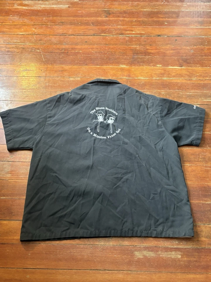 House Of Blues/Blues Brothers Camisa Retro Bowling Abotonada Negra Talla XL Foto 2 de 4