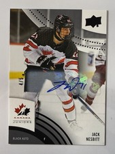 2025 UD Team Canada Juniors Black Auto #70 Jack Nesbitt 4/5 SSP Autograph Flyers
