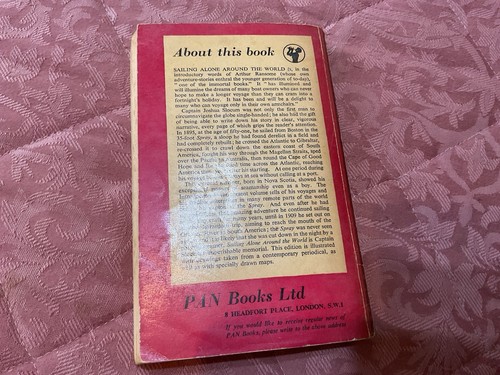 SAILING-ALONE AROUND The WORLD- Joshua Slocum 1950 Edition Soft Cover Inc Maps - Picture 2 of 7