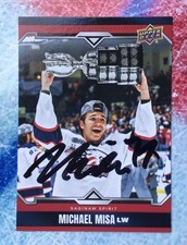 Michael Misa Auto SGA 2024 Memorial Cup Promo Card Signed JSA Authenticated