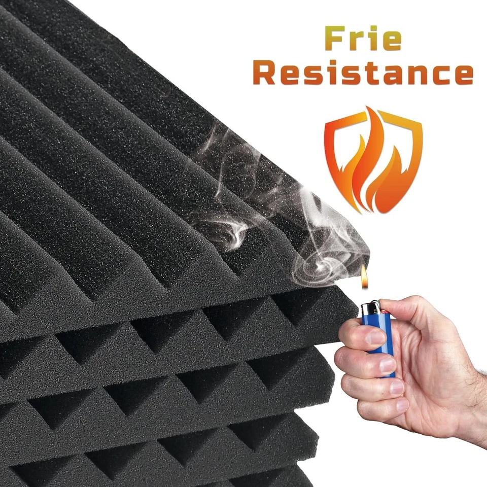 Paquete de 96 paneles de espuma acústica de 12x12x0,8"" paneles de espuma a prueba de sonido absorbentes de ruido Foto 2 de 4