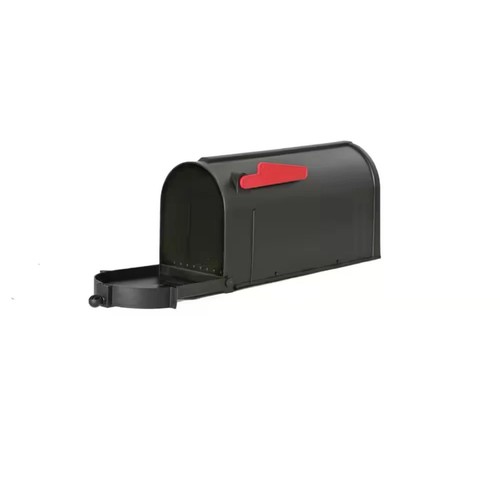 Black Post Mount Mailbox, Large, Keeps Mail Dry, Heavy Duty for Rural - Picture 4 of 7