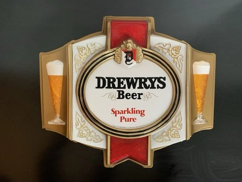 Vintage Drewrys Beer Plastic Advertising Sign