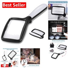 Large Rectangle 3X Lighted Magnifier for Low Vision - Foldable and Portable