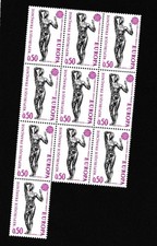 1974 bloc 10 timbres n° 1789 neufs sans gomme Europa sculpture