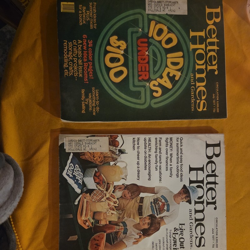 Vintage 1977 Better Homes Gardens Magazines July and June