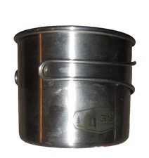 GSI Outdoors Glacier Stainless Steel Bottle Pot Cup Camping Handles 3.5" x 4"