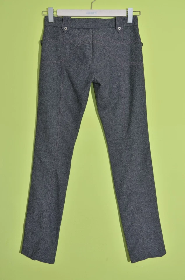 JUST CAVALLI Women s Wool/Silk Grey Trousers Size 42 - Imagem 4 de 4
