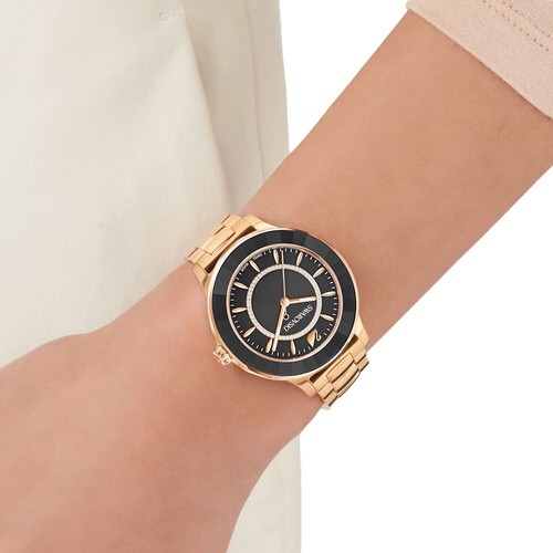 Swarovski OCTEA LUX Watch Metal bracelet, Black, Rose gold-tone -5414419 - Picture 3 of 6