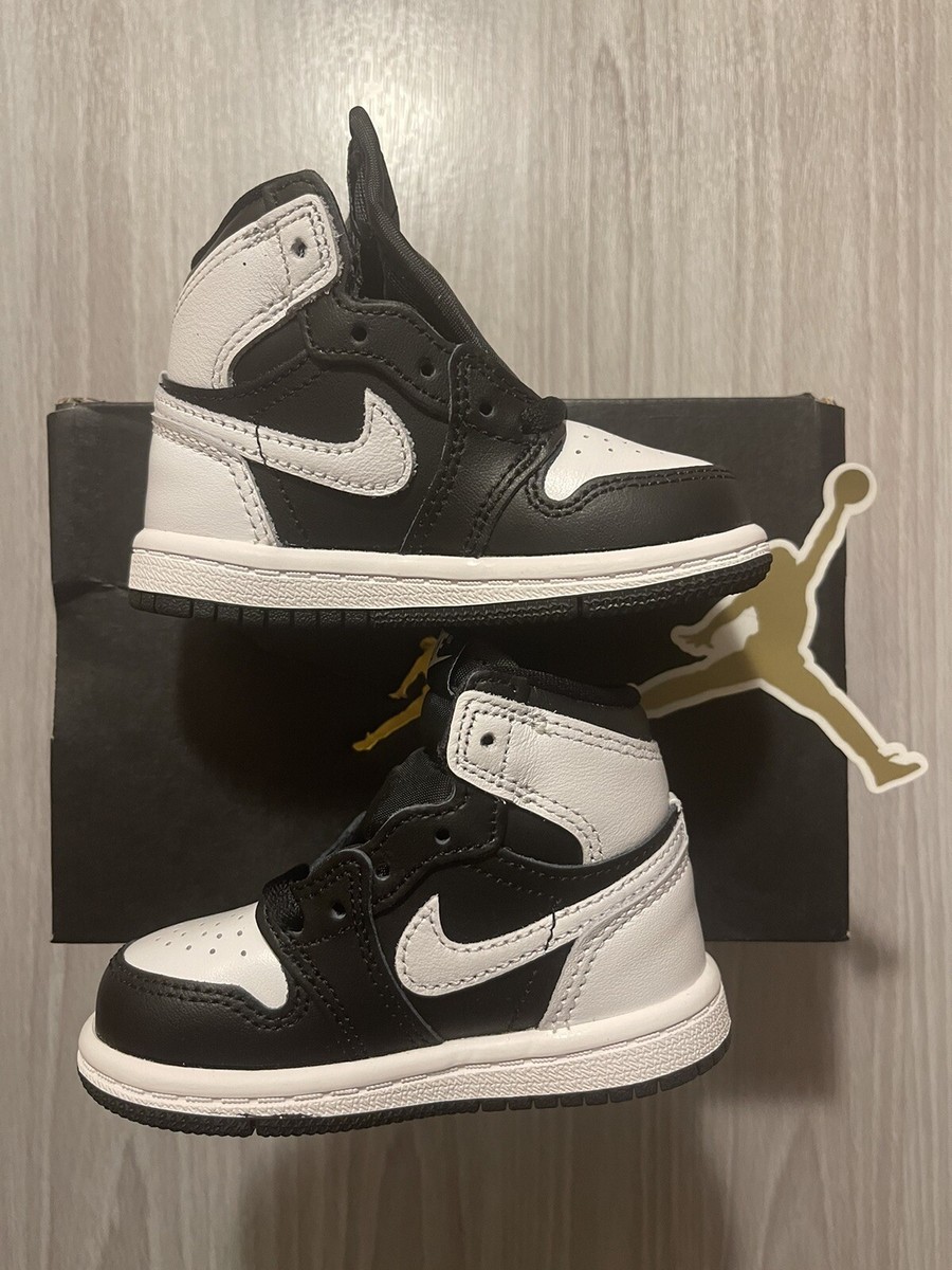 New* [sz.5C TD] Nike Jordan 1 Retro High OG Black White 2.0