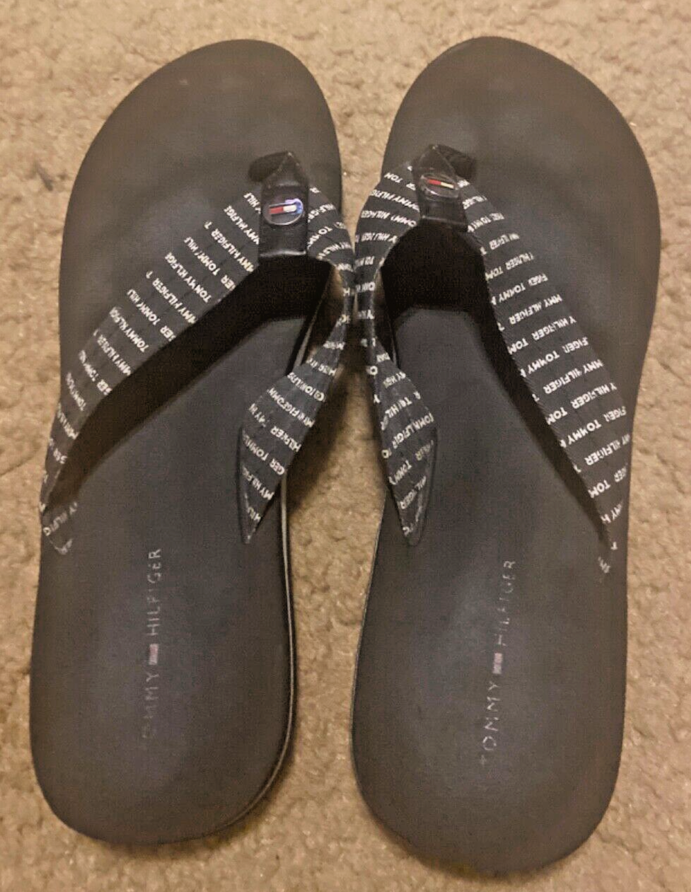 Tommy Hilfiger Womens Flip Flops Size 7 Comfortable Stylish Sandals-image