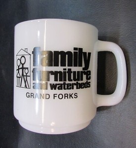 Family Furniture Waterbeds Grand Forks ND Glasbake Vintage White Milk Glass Mug